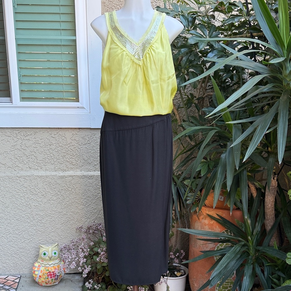 Vintage black Valentino midi wool skirt